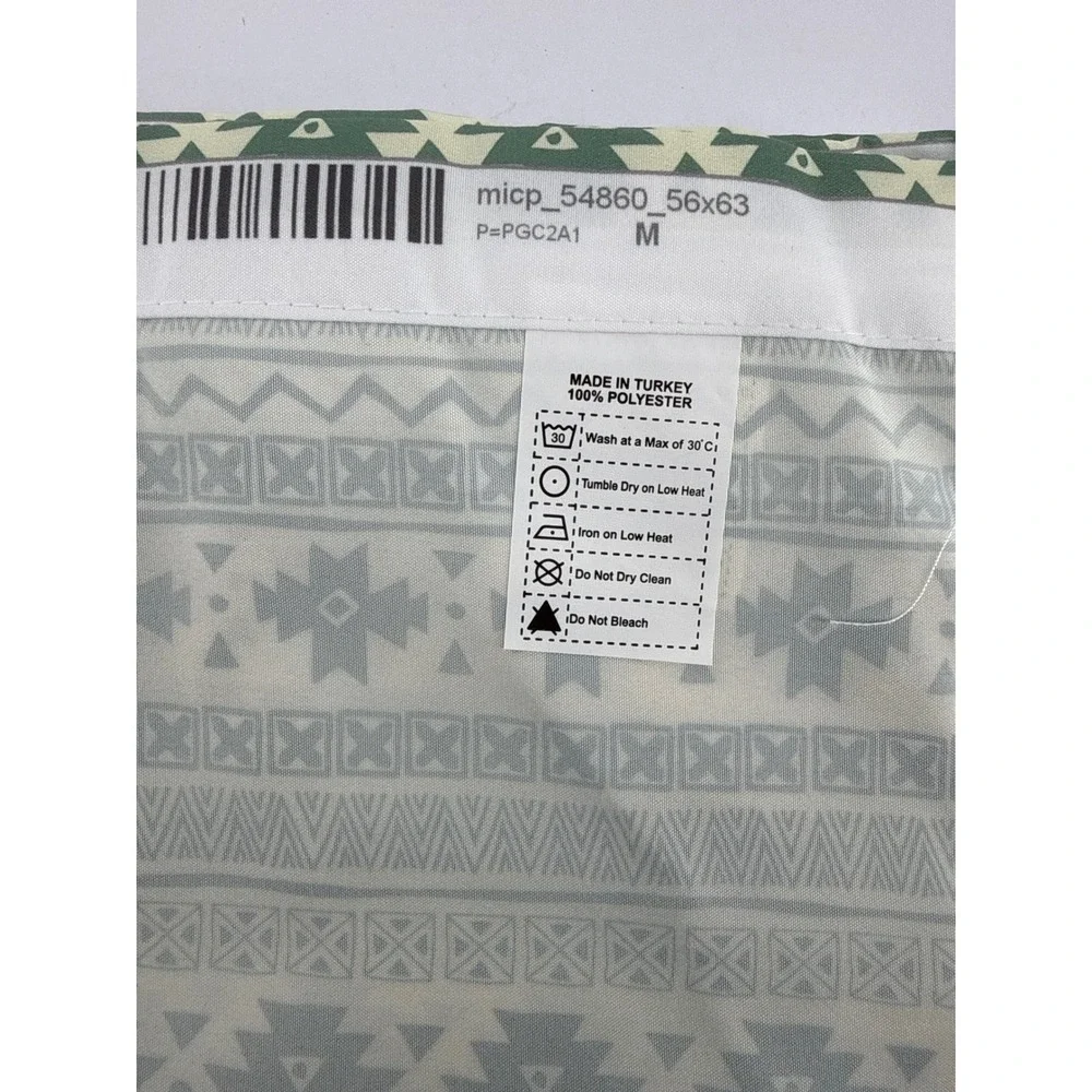 Ambesonne  Green Tribal Geometric Window Curtains 56x63 2 Panel Set Rod Pocket